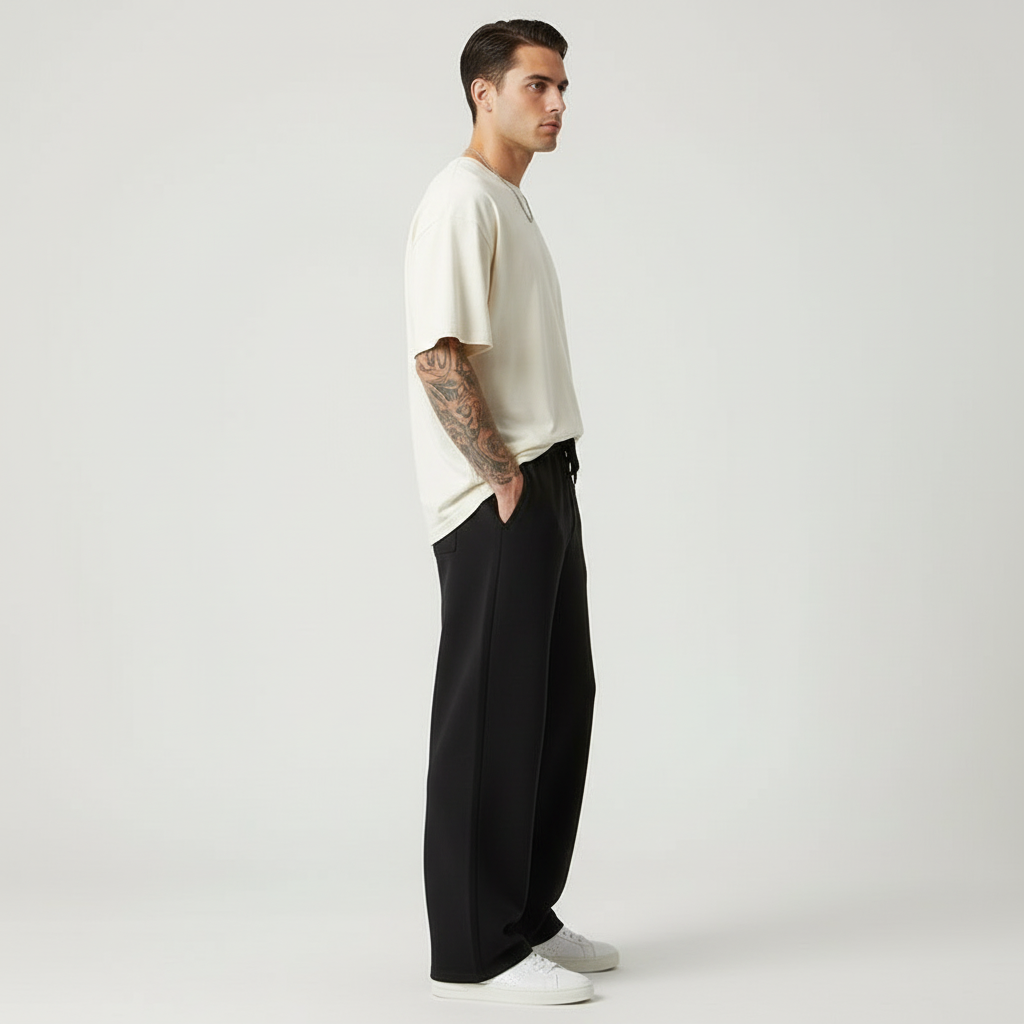 Full-Body Side View - Masculine Model with Face Visible