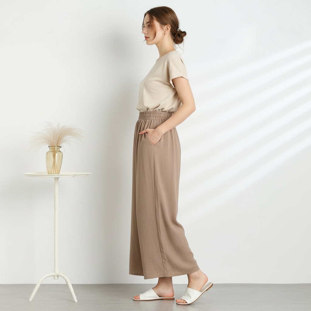 Full-Body Side View with Light-Skinned Female Model